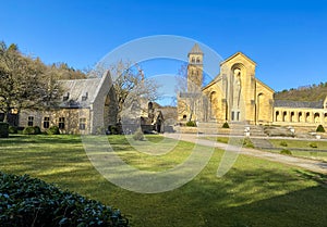 Trappist Cistercian Orval Abbey or Abbaye Notre-Dame d`Orval, Trappist beer, Villers-devant-Orval, Luxembourg,