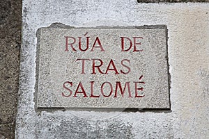 Tras Salome Street Sign, Santiago de Compostela, Galicia