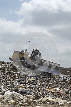 Trash Accumulated At A Landfill