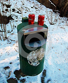 Trash around the can