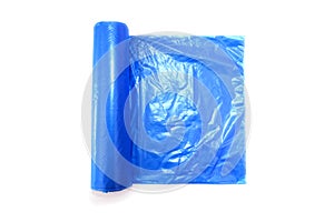 Trash bag roll isolated on white
