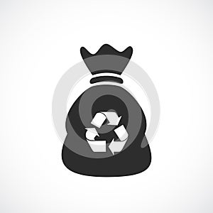 Trash bag vector icon