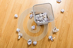 Trash basket and paper ball