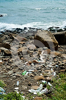 Trash in the beach