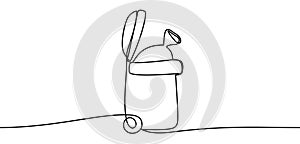 Trash bin icon, ecological concept, isolated on transparent background, vector illustration. Eco concept