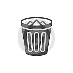 Trash bin icon vector, filled flat sign, solid pictogram isolated on white.