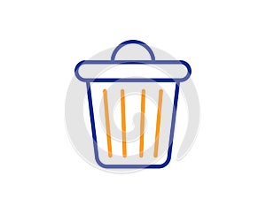 Trash bin line icon. Garbage, waste sign. Delete, remove. Vector
