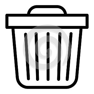 Trash bin line icon. Trash can vector illustration isolated on white. Garbage outline style design, designed for web and