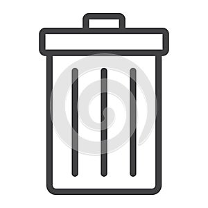 Trash bin line icon, web and mobile, delete sign