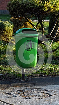 Trash bin in the park