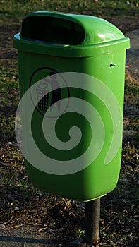 Trash bin in the park