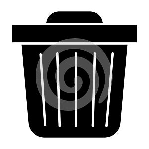 Trash bin solid icon. Trash can vector illustration isolated on white. Garbage glyph style design, designed for web and