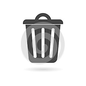 Trash bin or trash can symbol icon