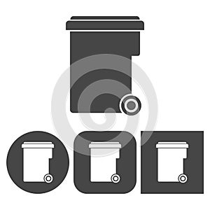 Trash bin - vector icons set