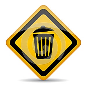 Trash bin vector sign