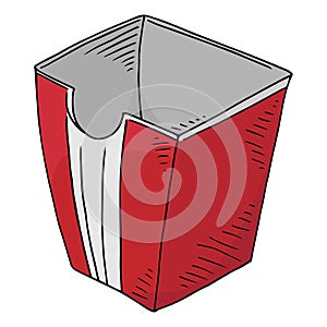 Trash bin. Vector of a trash bin in the office. Hand drawn trash can for papers