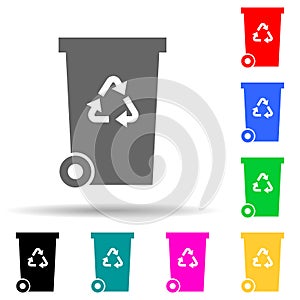 trash box green multi color style icon. Simple glyph, flat vector of greenpeace icons for ui and ux, website or mobile application