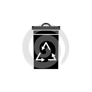 Trash box, recycle icon on white background. Can be used for web, logo, mobile app, UI UX