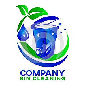 Trash can bin cleaning logo