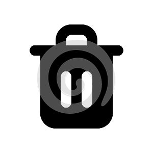 Trash can black glyph ui icon