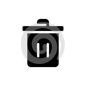 Trash can black glyph ui icon