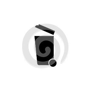 Trash can black sign icon. Vector illustration eps 10