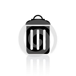 Trash can black silhouette icon