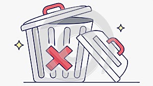 Trash can with cross, delete remove icon vector design Generative AI