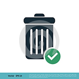 Trash Can / Garbage Bucket Icon Vector Logo Template Illustration Design. Vector EPS 10