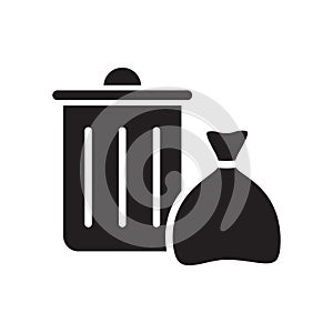 Trash Can glyph vector icon isolated