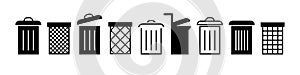 Trash can icon. Delete sign and symbol illustration isolated on white background. Vector EPS 10