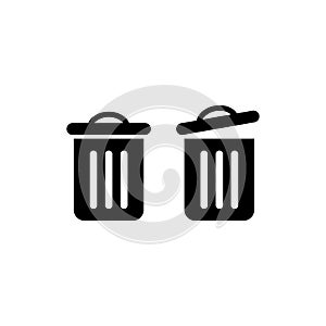 Trash can icon flat vector template design trendy