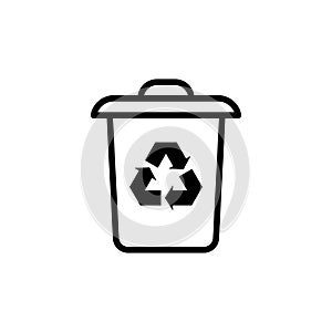 Trash can icon flat vector template design trendy