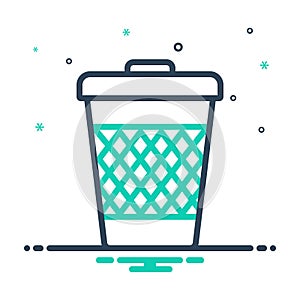 Mix icon for Trash Can, garbage and waste