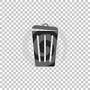 Trash can icon isolated on transparent background. Garbage bin sign