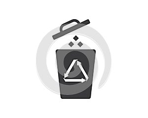 trash can icon lgo vector illustration design