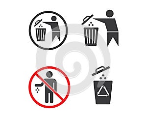 trash can icon lgo vector illustration design