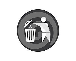trash can icon lgo vector illustration design