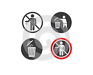 trash can icon lgo vector illustration design