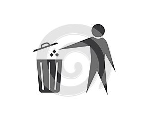 trash can icon lgo vector illustration design