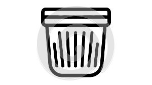 Trash can icon logo vector illustration simple design on white background