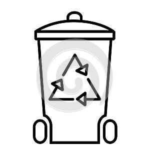 Trash can icon thin line for web and mobile. Isolated icon of container on white background. Trash Can icon vector