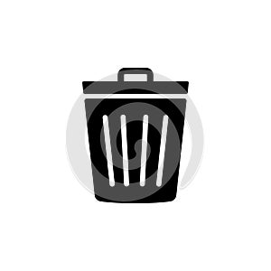 Trash can icon in trendy flat style