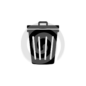 Trash can icon in trendy flat style