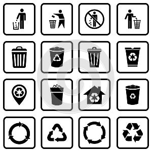 Trash can icon vector design symbol