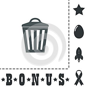 Trash can icon, vector eps10 illustration