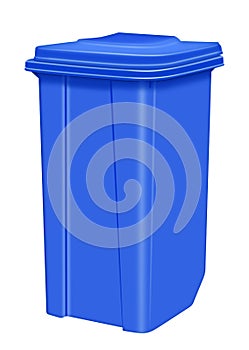 Trash can isolated - blue