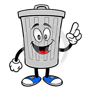 Trash Can Mascot Pointing