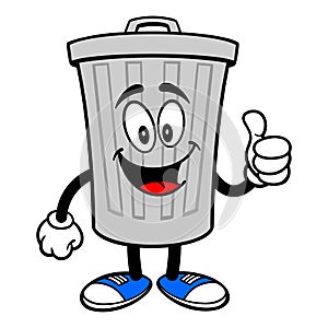Trash Can Mascot with Thumbs Up