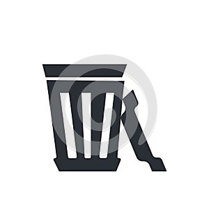 Trash Can Open icon vector sign and symbol isolated on white background, Trash Can Open logo concept